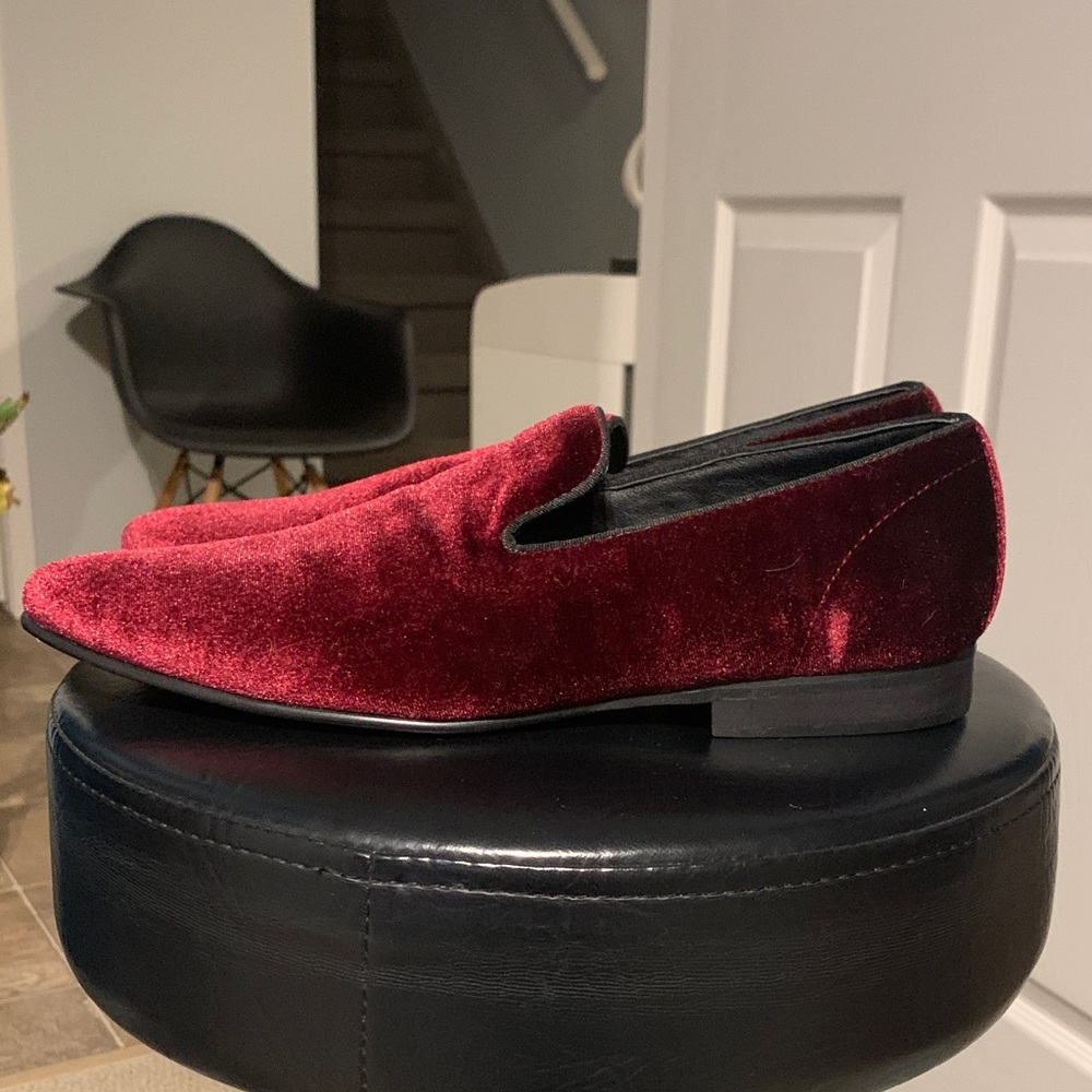 Ash Burgundy Velvet Slip-On Loafers